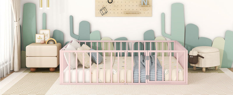 Metal Floor Bed Frame With Fence And Door - R&R Furniture Gallery (Fountain Valley, CA)