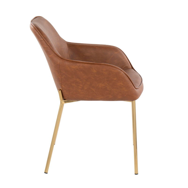 Set of two Lumi Source Daniella contemporary dining chairs with sleek design and neutral upholstery, perfect for modern dining rooms.