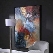 Abstract red canvas art titled Summer Sunset by Uttermost, featuring vibrant sunset hues and modern abstract design.