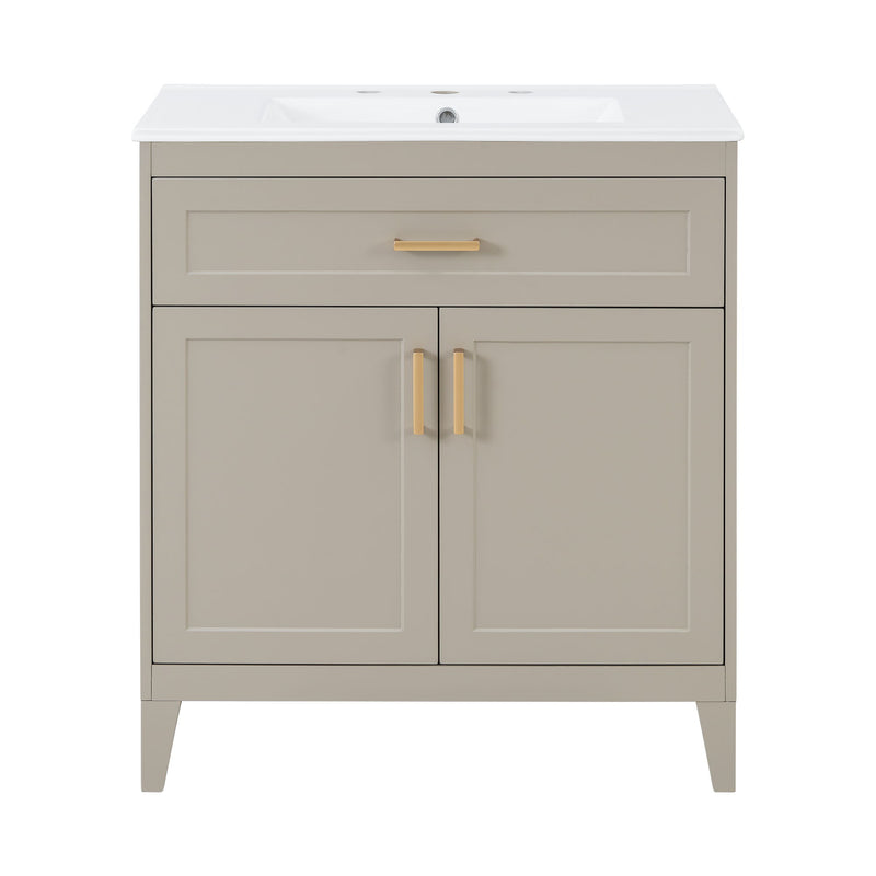 Bathroom Vanity With Sink Top, Adjustable Shelf, Door Organizers