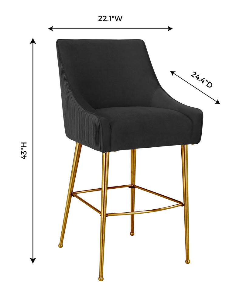 Beatrix - Pleated Velvet Stool - R&R Furniture Gallery (Fountain Valley, CA)
