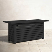 Propane / Gas Outdoor Fire Pit Table With Lid Durable Construction - Black - R&R Furniture Gallery (Fountain Valley, CA)
