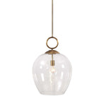 Large white blown glass pendant light by Uttermost, featuring a 1-light design for modern pendant lighting decor.
