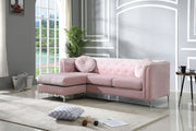 Glory Furniture Pompano Micro Suede Sofa Chaise in beige, part of stationary sectional with plush cushions and sleek design.