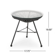 Nusa - Modern Rattan Side Table With Tempered Glass Top - R&R Furniture Gallery (Fountain Valley, CA)
