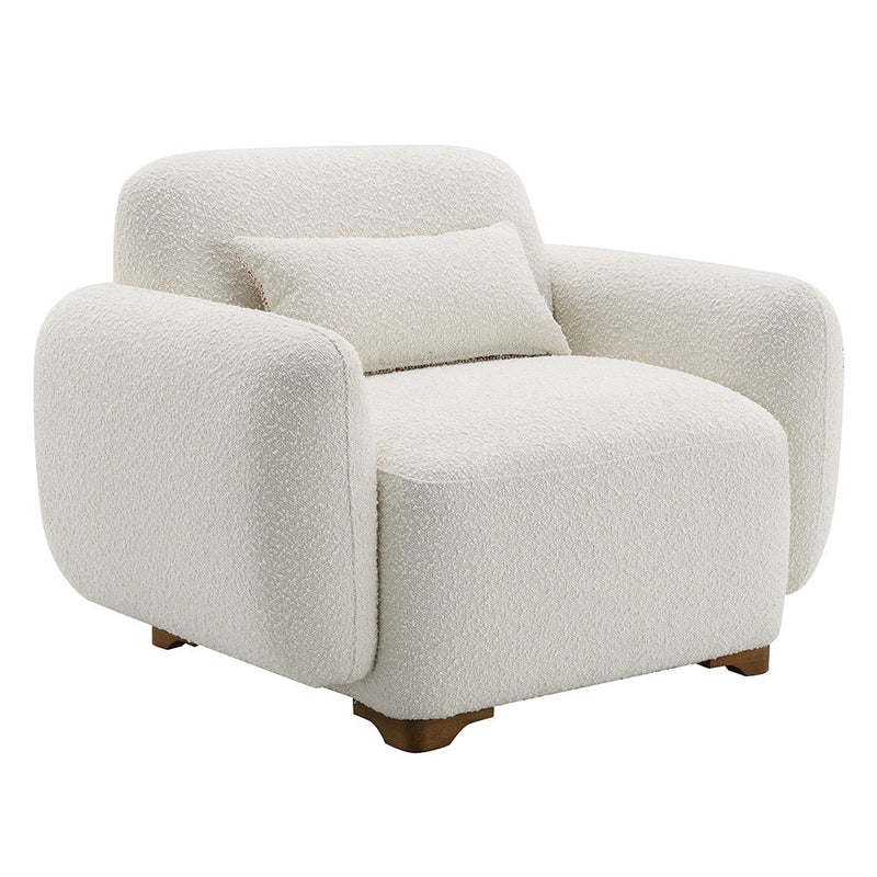 Darius - Chair With Pillow - Beige Boucle - R&R Furniture Gallery (Fountain Valley, CA)