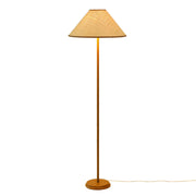 Keria - Vegan Leather and Raffia Designer Floor Lamp - Natural - R&R Furniture Gallery (Fountain Valley, CA)