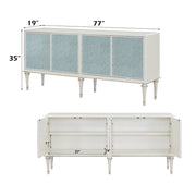 Ansaldo - Console Cabinet - Pearl White & Silver Shimmer - R&R Furniture Gallery (Fountain Valley, CA)