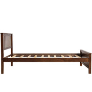 DreamHaus platform bed with headboard, footboard, and wood slat support, showcasing a modern bedroom furniture design.