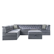 Bois II - Modular Armless Chair - Gray Velvet - R&R Furniture Gallery (Fountain Valley, CA)