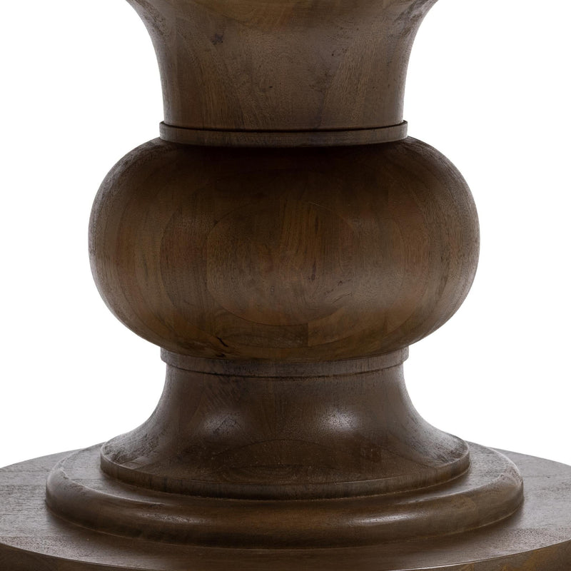 Classic Home Hera round dining table with a smooth wooden surface and sturdy legs, perfect for modern dining rooms.