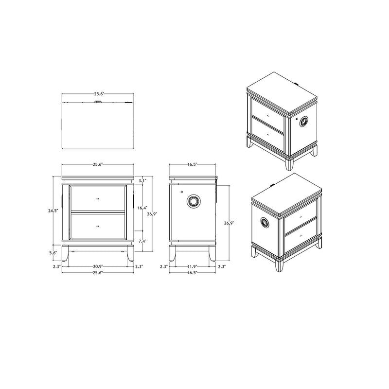 Adelaide - Nightstand With Cooler And Speaker - Gray / Black - R&R Furniture Gallery (Fountain Valley, CA)