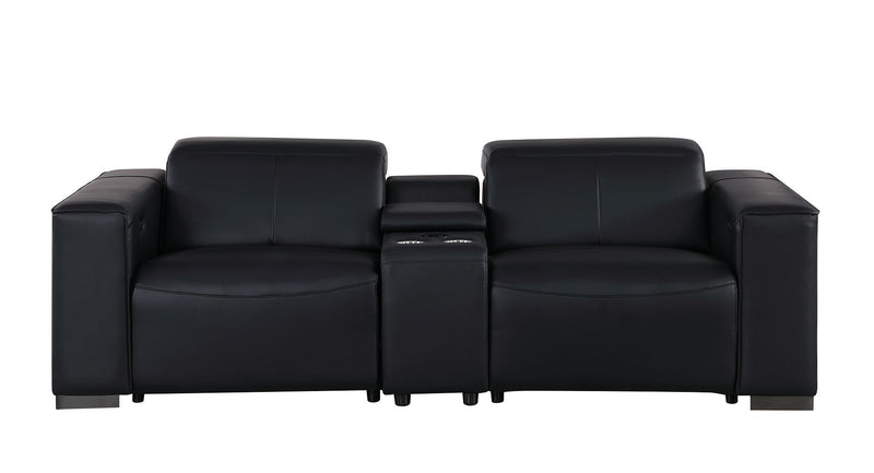1208 - Modular Leather Set With 6 Power Recliners & Power Headrests