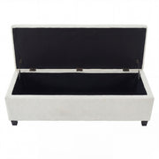 Noble House upholstered storage ottoman bench with soft fabric and cushioned top, ideal for living room or bedroom seating and storage.