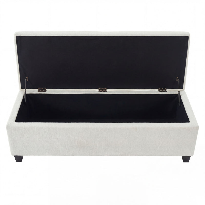 Noble House upholstered storage ottoman bench with soft fabric and cushioned top, ideal for living room or bedroom seating and storage.