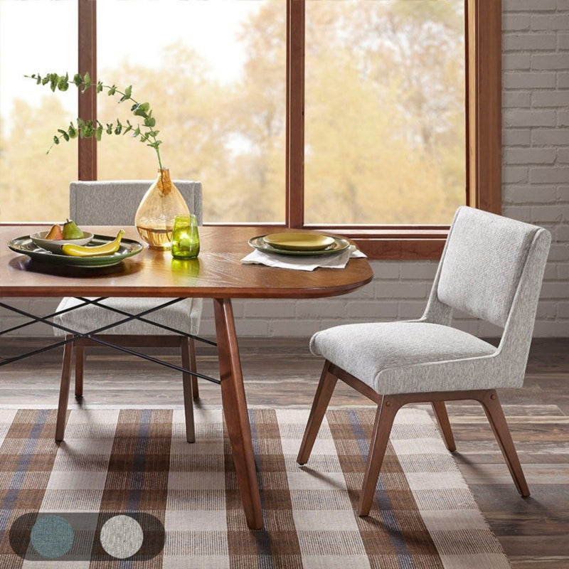 Boomerang - Dining Side Chair With Upholstered Cushions (Set of 2) - Light Gray - R&R Furniture Gallery (Fountain Valley, CA)