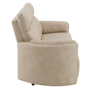 Elison - Motion Sofa - Dark Beige Polish Microfiber - R&R Furniture Gallery (Fountain Valley, CA)