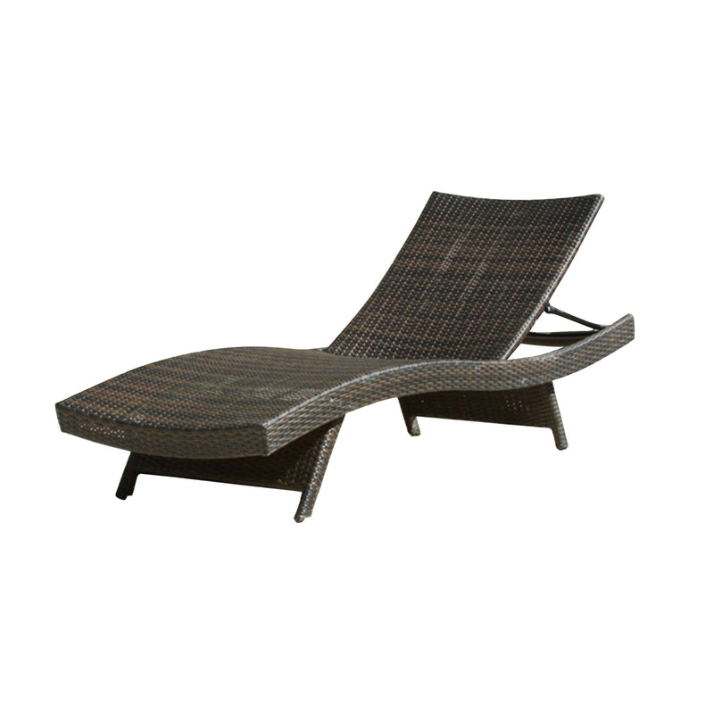 Mysticism Outdoor Chaise Lounge With Adjustable Backrest And Foldable Legs - Brown Multi - R&R Furniture Gallery (Fountain Valley, CA)