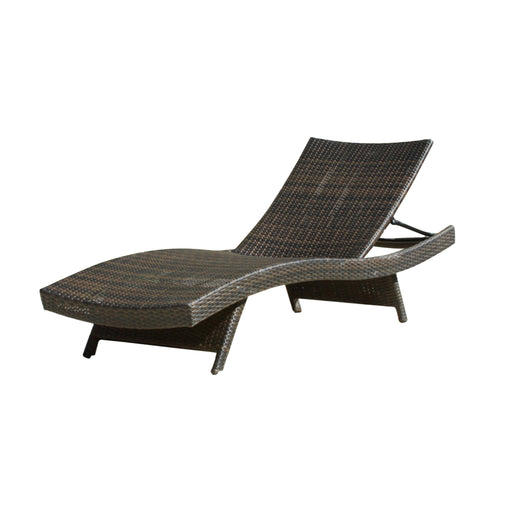 Mysticism Outdoor Chaise Lounge With Adjustable Backrest And Foldable Legs - Brown Multi - R&R Furniture Gallery (Fountain Valley, CA)