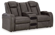 Fyne-dyme - Power Reclining Loveseat With Console/Adj Hdrst - R&R Furniture Gallery (Fountain Valley, CA)