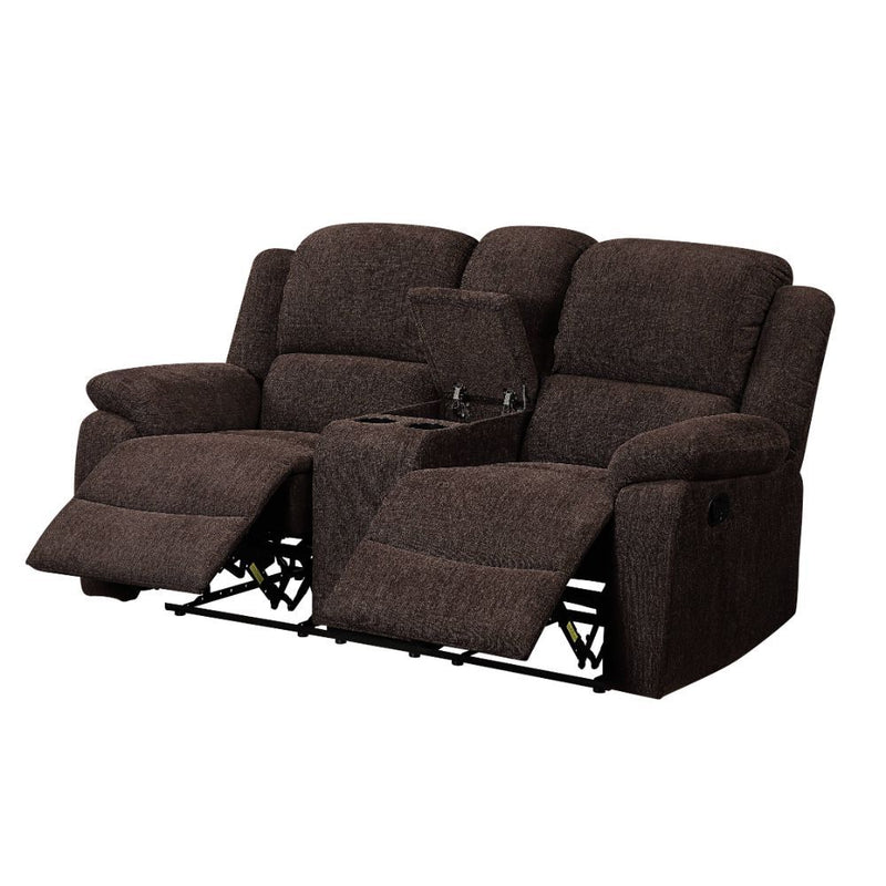 Madden - Motion Loveseat With Console - Brown Chenille - R&R Furniture Gallery (Fountain Valley, CA)