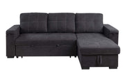 Toby - Woven Fabric Reversible Sleeper Sectional Sofa With Storage Chaise Cup Holder Charging Ports And Pockets - R&R Furniture Gallery (Fountain Valley, CA)