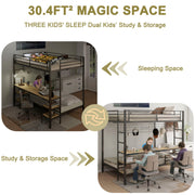 Ethan - Bunk Bed With Desk, Charging Station, Storage Shelves - R&R Furniture Gallery (Fountain Valley, CA)
