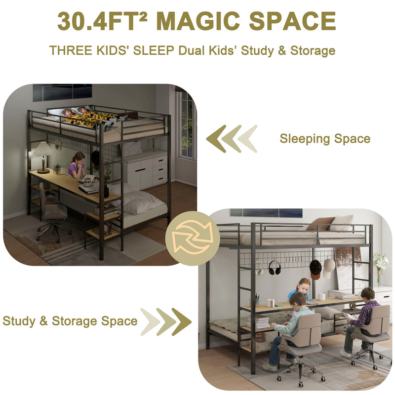 Ethan - Bunk Bed With Desk, Charging Station, Storage Shelves - R&R Furniture Gallery (Fountain Valley, CA)