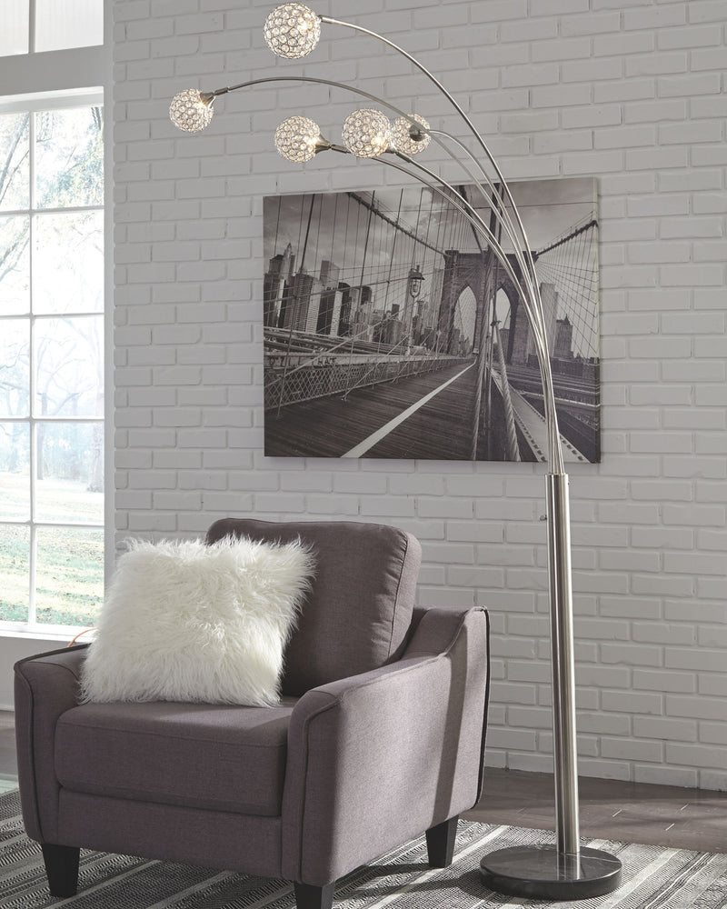 Winter - Metal Arc Lamp  - Silver Finish - R&R Furniture Gallery (Fountain Valley, CA)