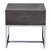 Iban - End Table - Gray Oak & Chrome - R&R Furniture Gallery (Fountain Valley, CA)