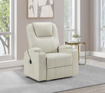 Armstrong Upholstered Power Lift Massage Recliner Ivory