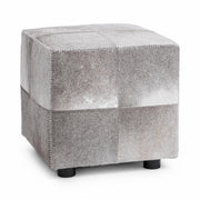 Square Sparrow Gray upholstered Ottoman from Classic Home's Landyn collection, featuring soft fabric and sturdy wooden legs.