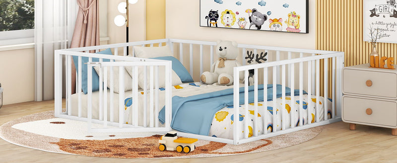 Metal Floor Bed Frame With Fence And Door - R&R Furniture Gallery (Fountain Valley, CA)