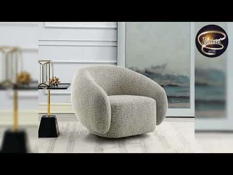 Irma - Chair With Swivel - Gray Boucle - R&R Furniture Gallery (Fountain Valley, CA)