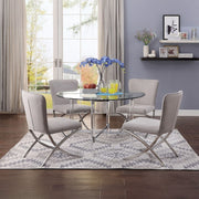 Daire - Side Chair (Set of 2) - Light Gray Velvet & Chrome - R&R Furniture Gallery (Fountain Valley, CA)