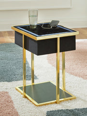Rexwell - Accent Table With Speaker - Black / Gold Finish - R&R Furniture Gallery (Fountain Valley, CA)