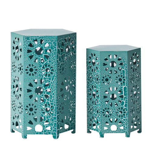 Noble House Eliana side table with a sleek, modern design featuring a round top and slender legs for stylish home decor.