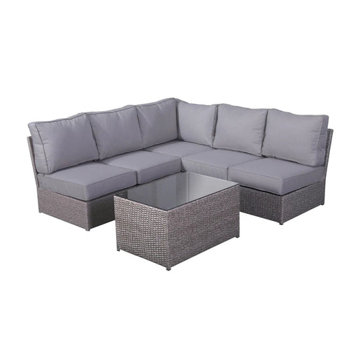 Comfortable Modern Patio Rattan Sectional Set With Cushions - R&R Furniture Gallery (Fountain Valley, CA)