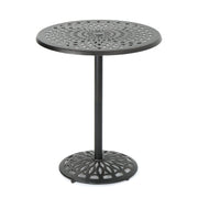 Elegant Cast Aluminum Round Bar Table With Romantic Filigree Design - Copper - R&R Furniture Gallery (Fountain Valley, CA)