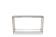 Agar Modern Glass & Stainless Steel Console Table — view 3