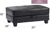 Contemporary upholstered ottoman from Glory Furniture, stylish storage ottoman with soft fabric cushion and modern design.