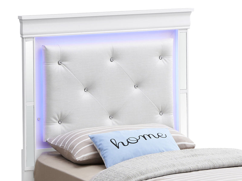 Bed With LED Light Accents Headboard - R&R Furniture Gallery (Fountain Valley, CA)
