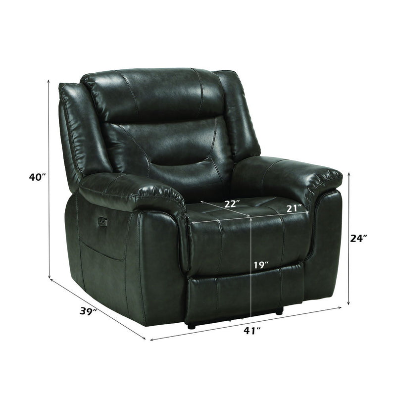 Imogen - Power Motion Recliner With USB - Gray Leather-Aire - R&R Furniture Gallery (Fountain Valley, CA)