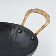 TOV Furniture Verma hammered iron catchall in black, serving bowl with textured finish, ideal for organizing small items.