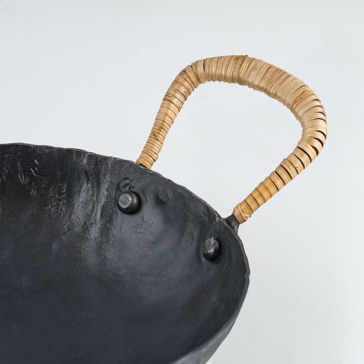 TOV Furniture Verma hammered iron catchall in black, serving bowl with textured finish, ideal for organizing small items.