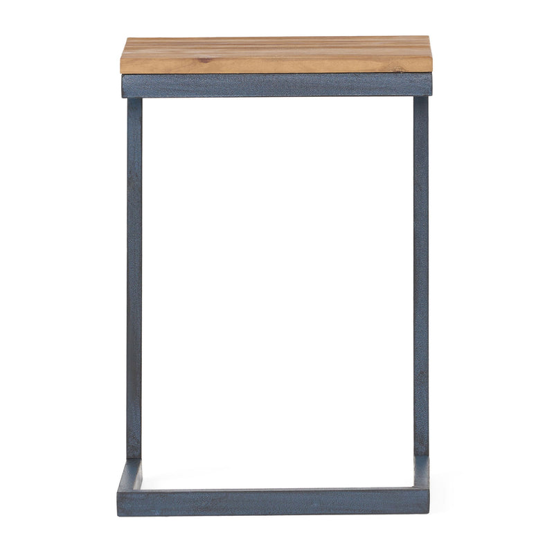 C Shaped End Table With Iron Base And Fir Wood To - R&R Furniture Gallery (Fountain Valley, CA)