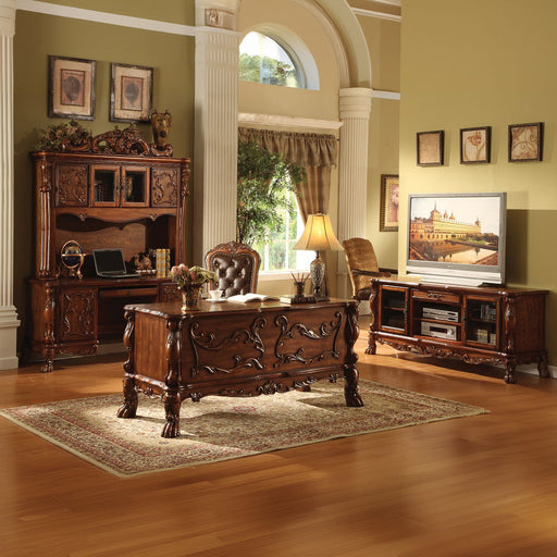 Dresden - Executive Computer Desk With Hutch - Cherry Oak - R&R Furniture Gallery (Fountain Valley, CA)
