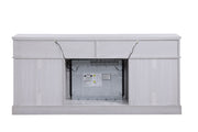 Terra - TV Stand Console With Fireplace - White Walnut - R&R Furniture Gallery (Fountain Valley, CA)