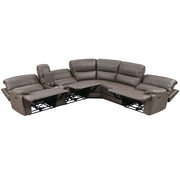 Kantu - Motion Sectional Sofa - Brown Synthetic Leather - R&R Furniture Gallery (Fountain Valley, CA)