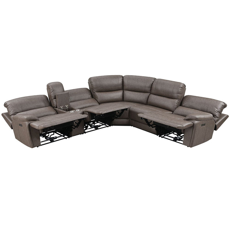 Kantu - Motion Sectional Sofa - Brown Synthetic Leather - R&R Furniture Gallery (Fountain Valley, CA)